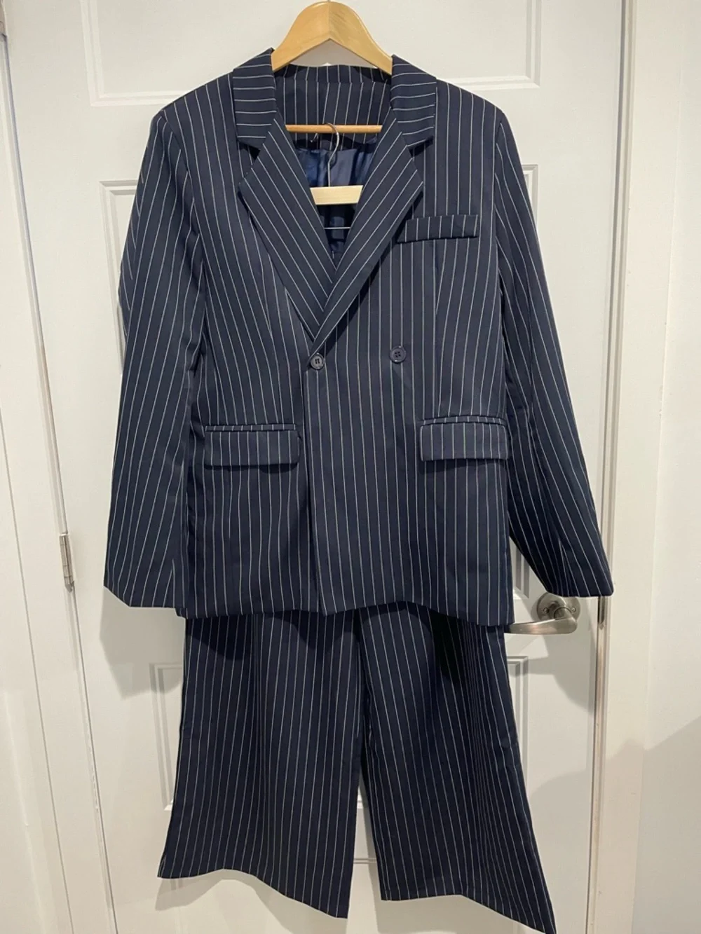NWT -Navy Blue Pin Striped 2-Piece Suit - Picture 5 of 5